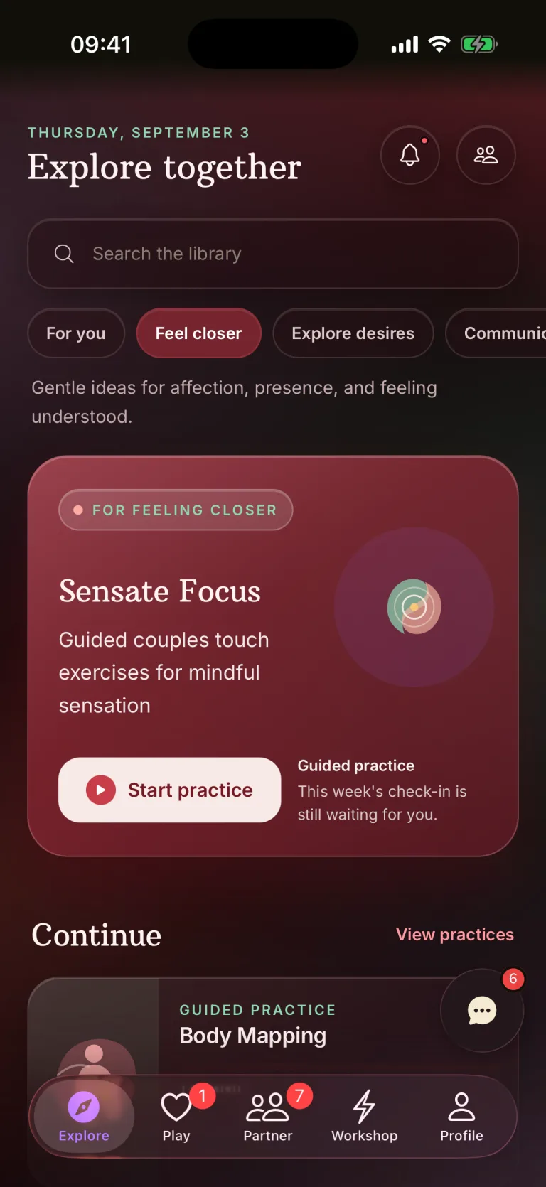 BeMoreKinky App - Main Dashboard